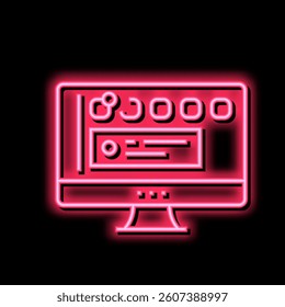 social page computer screen neon light sign vector. social page computer screen illustration