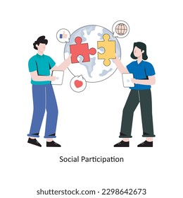 Social Participation flat style design vector illustration. stock illustration