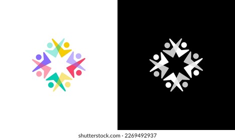 social people community together group logo icon Design template