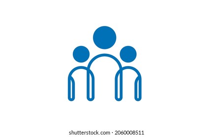 Social people logo design. Three people outline illustration.