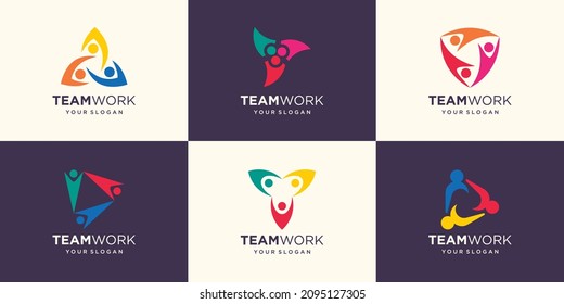 Social People Unity Together Teamwork Logo Icon Vector