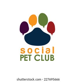 social pet club paw concept vector design template