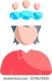 Social phobia Icon - Flat Color Style - Social Anxiety Theme