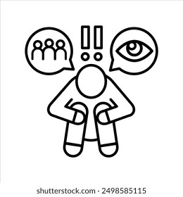 Social phobia line color icon. Sign for web page, mobile app, button, logo. Vector isolated button. Editable stroke.
