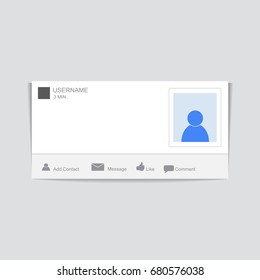 Social  Photo Frame. Contacts Template Framework. Insert Your Picture. Vector Illustration