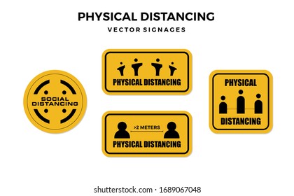 social physical distancing vector sign illustration