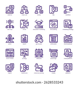 Social Planner Icon pack for your website, mobile, presentation, and logo design. Social Planner Icon line basic color design. Vector graphics illustration and editable stroke.
