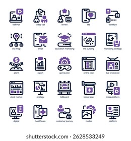 Social Planner Icon pack for your website, mobile, presentation, and logo design. Social Planner Icon dual tone design. Vector graphics illustration and editable stroke.