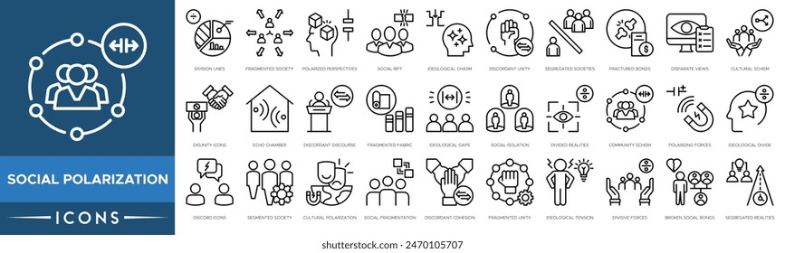 Symbol für soziale Polarisierung. Spaltungslinien, Fragmentierung der Gesellschaft, polarisierte Perspektiven, soziale Kluft, ideologische Kluft und widersprüchliche Einheit