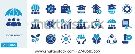 social policy flat icon pack collection of social, policy, icon, business, law, government, society, responsibility, environment, support icon