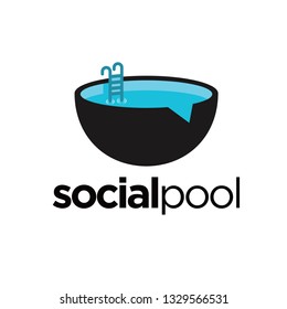 social pool logo design idea