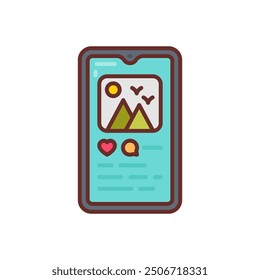 Social Post Filled Icons , Vector illustration