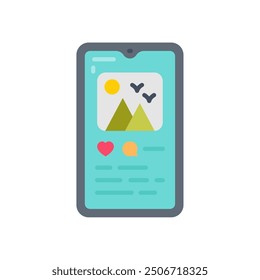 Social Post Flat Icons, Vector illustration