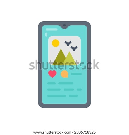 Social Post Flat Icons, Vector illustration