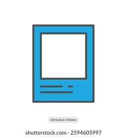 Social post symbol icon. Social media network vector illustration in color fill style.