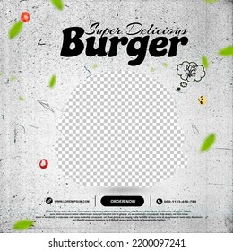 social poster design and burger template