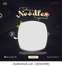social poster noodles template design