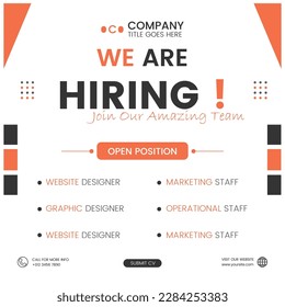 Social poster we are hiring design