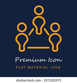 Social premium material ui ux isolated vector icon in navy blue and orange colors