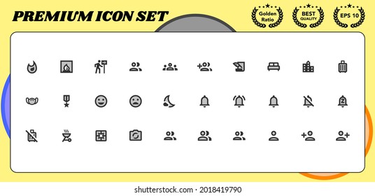Conjunto de iconos de vector de Premium social para la interfaz de sitio web y dispositivo móvil