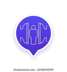 social pressure icon with press machine, line vector