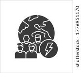 Social problem black glyph icon. Discrimination, conflicts, crime. Sign for web page, mobile app, banner, social media