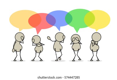 social problem. a few people with problems, illustration of a simple. Vector