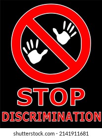 Social problems among people. Stop discrimination, vector sign