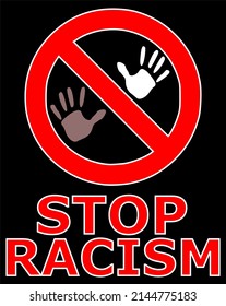 Social Problems Among People. Stop Racism Sign.