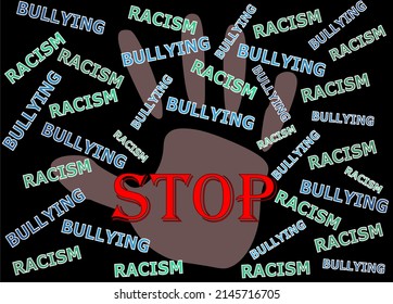 Social problems among people. Stop discrimination concept, vector sign