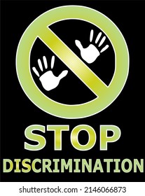 Social problems among people. Stop discrimination concept, vector sign