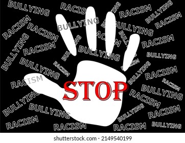 Social problems among people. Stop discrimination concept, vector sign