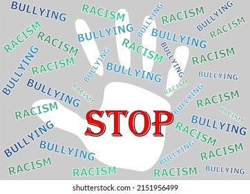 Social problems among people. Stop discrimination concept, vector sign