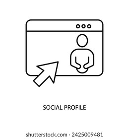 
social profile concept line icon. Simple element illustration. social profile concept outline symbol design.