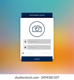 social profile login page screen template for web or online app vector