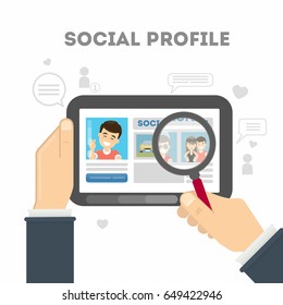 Social profile in media.