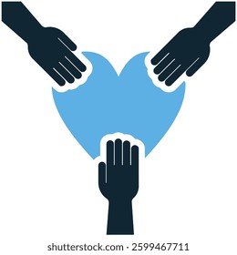 social project icon vector symbolizing teamwork, community, and collaboration. Ideal for nonprofit, charity, and networking projects.