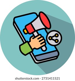 Ícone Social Promocional isométrico Vetor Ilustração