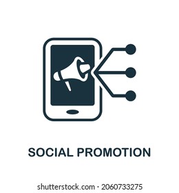 Social Promotion icon. Monochrome sign from content marketing collection. Creative Social Promotion icon illustration for web design, infographics and more
