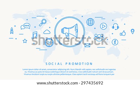 social promotion thin line design