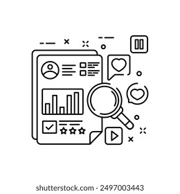 Icono de contorno de prueba social, Ilustración vectorial
