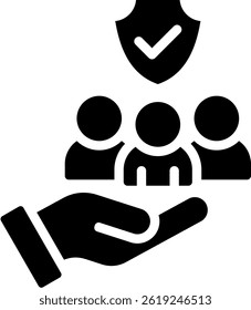 Social Protection Icon Glyph Vector Illustration