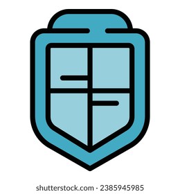 Social protection icon outline vector. Corporate trust. Human care color flat