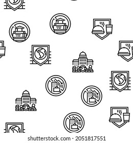 Social Public Problems Worldwide Vector Seamless Pattern Thin Line Illustration