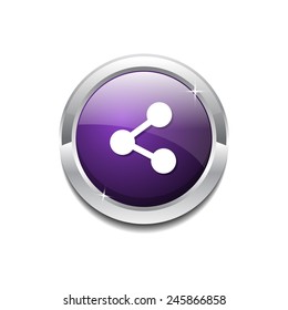 Social Purple Vector Icon Button