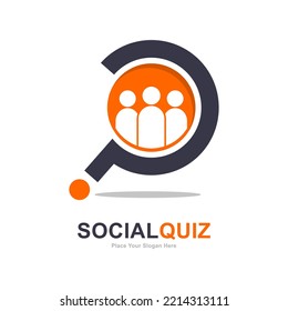 Social question logo vector design. Suitable for business, social media, education and question mark 