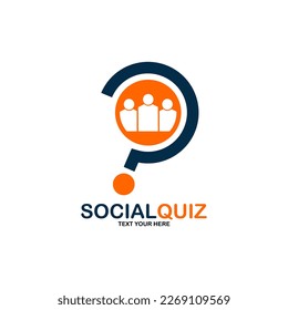 Social question logo vector design. Suitable for business, social media, education and question mark