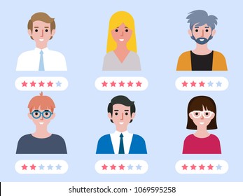 Social rating concept. Vector flat illustration 