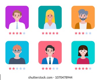 Social rating concept. Vector flat illustration 
