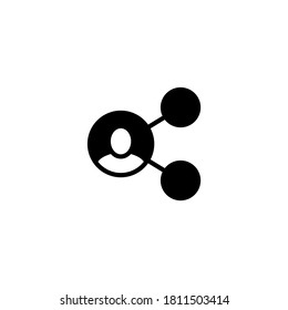 Social Reach Icon In Black Flat Glyph, Filled Style Isolated On White Background